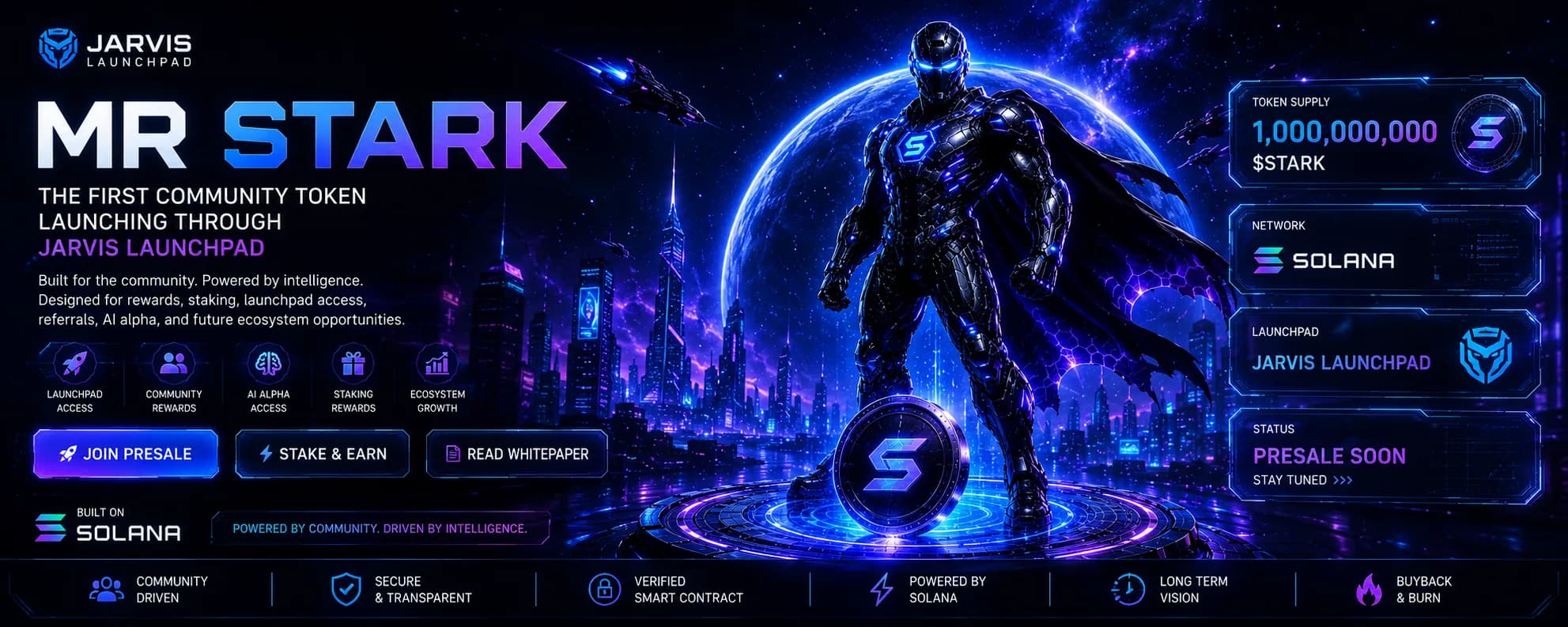 MR STARK — the first community token launching through JARVIS Launchpad