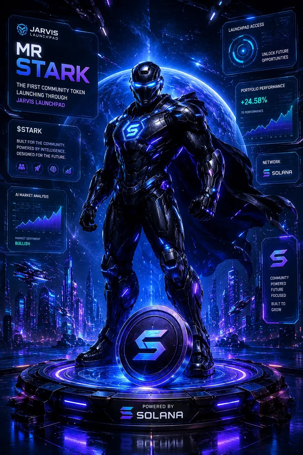 MR STARK NFT card — armored AI commander